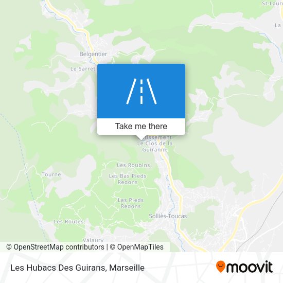 Les Hubacs Des Guirans map