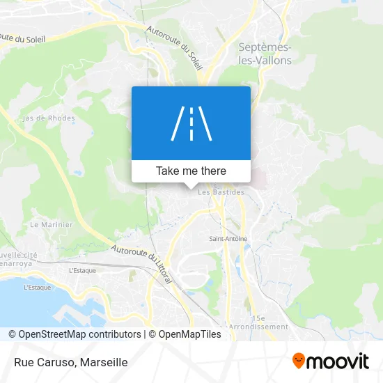Rue Caruso map