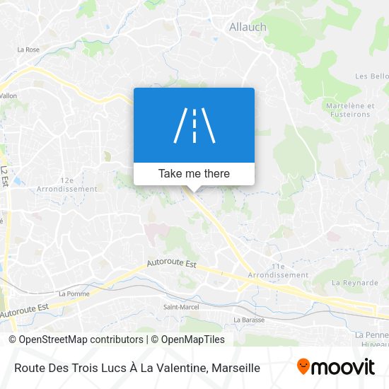 Route Des Trois Lucs À La Valentine map