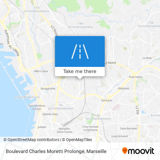 Mapa Boulevard Charles Moretti Prolongé