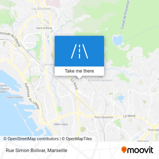 Rue Simon Bolivar map