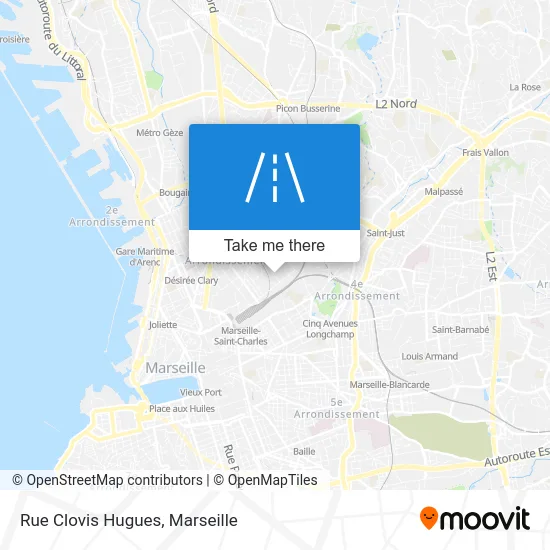 Rue Clovis Hugues map