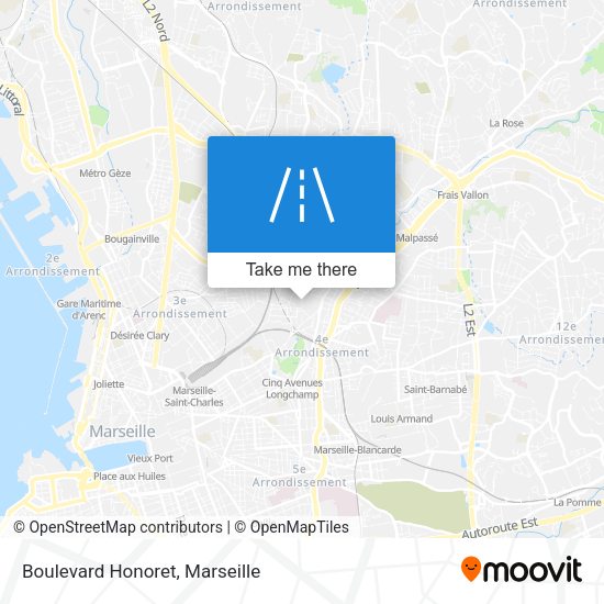 Boulevard Honoret map