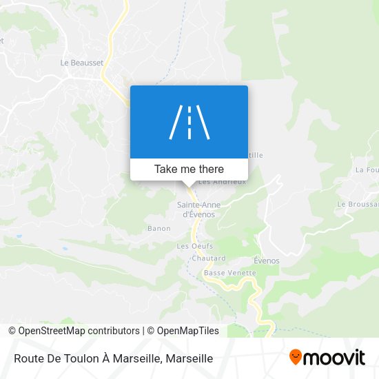 Route De Toulon À Marseille map