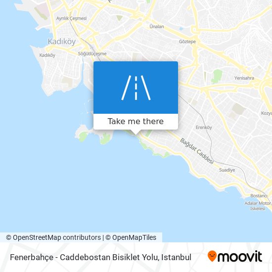 Fenerbahçe - Caddebostan Bisiklet Yolu map