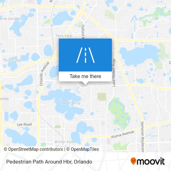 Mapa de Pedestrian Path Around Hbr