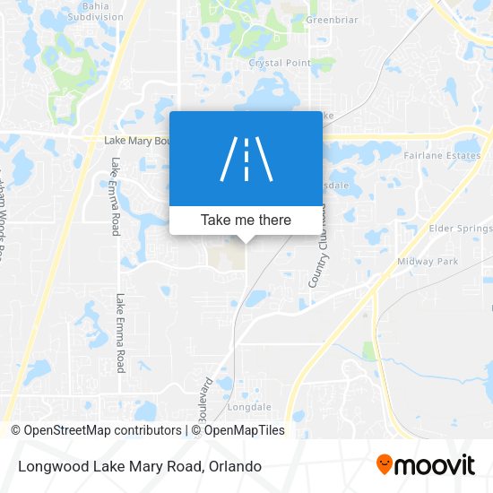 Longwood Lake Mary Road map