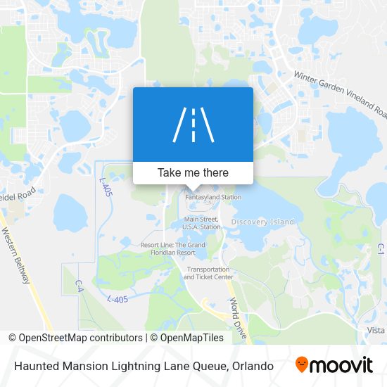 Mapa de Haunted Mansion Lightning Lane Queue