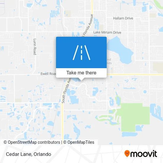 Cedar Lane map