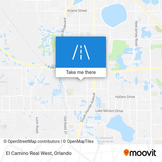 El Camino Real West map
