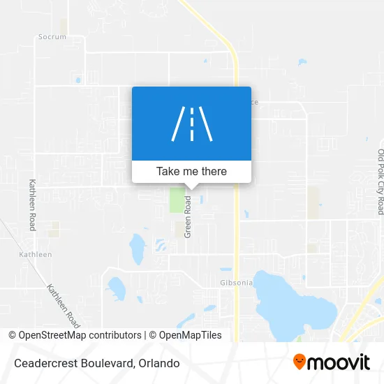 Ceadercrest Boulevard map