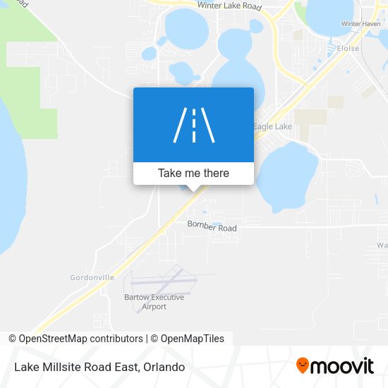 Lake Millsite Road East map