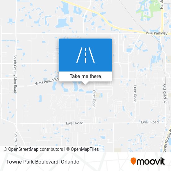 Towne Park Boulevard map