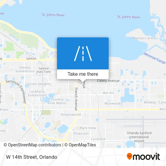 W 14th Street map