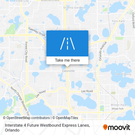 Interstate 4 Future Westbound Express Lanes map