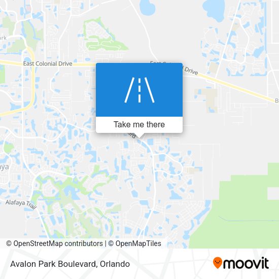Avalon Park Boulevard map