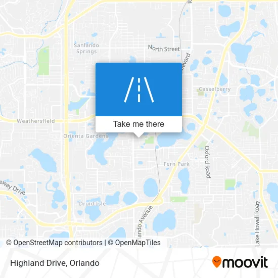 Highland Drive map