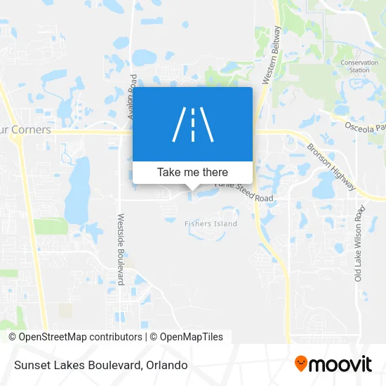 Sunset Lakes Boulevard map
