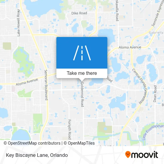 Key Biscayne Lane map