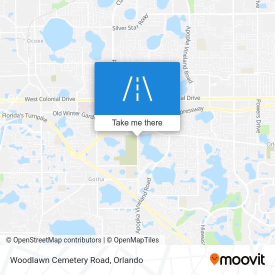 Woodlawn Cemetery Road map