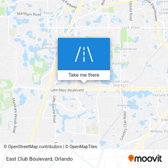 East Club Boulevard map