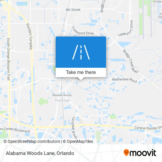 Alabama Woods Lane map