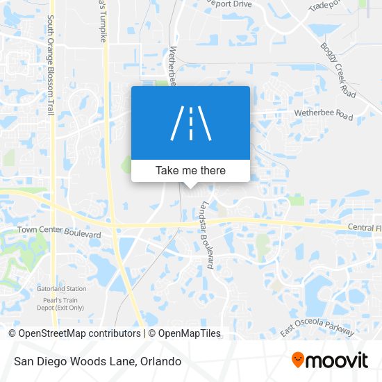 Mapa de San Diego Woods Lane