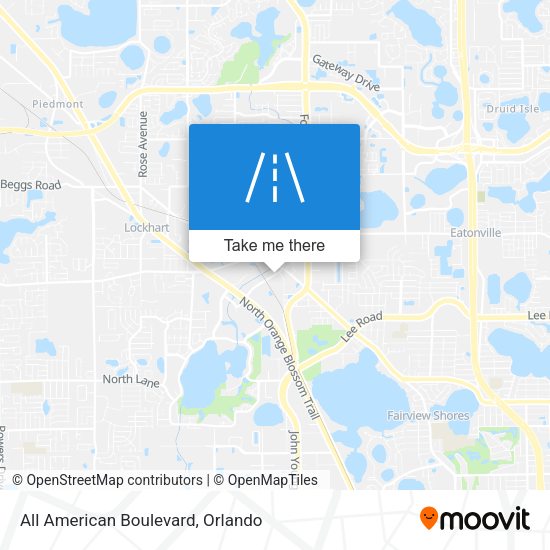 All American Boulevard map