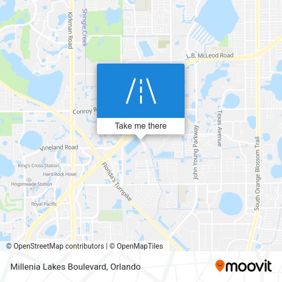 Millenia Lakes Boulevard map