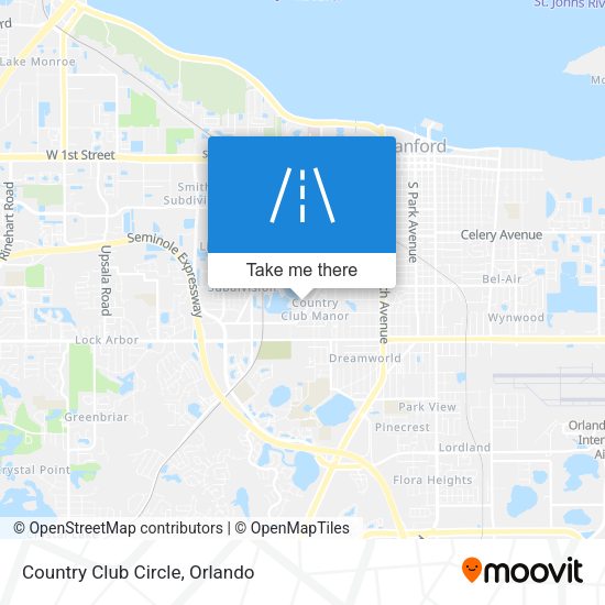 Country Club Circle map
