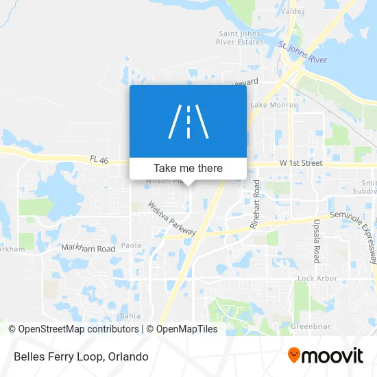 Belles Ferry Loop map