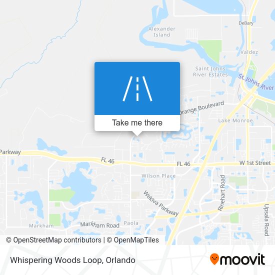 Whispering Woods Loop map