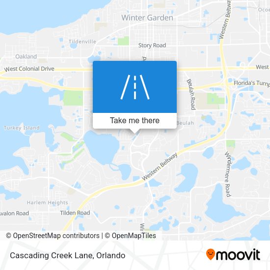 Cascading Creek Lane map