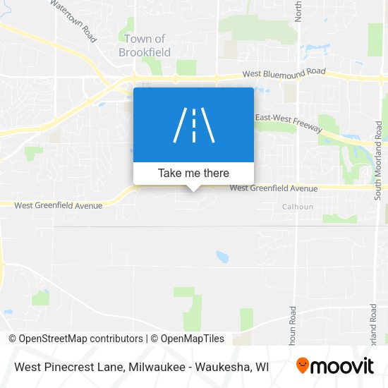 West Pinecrest Lane map