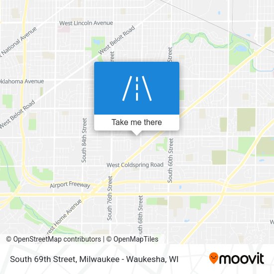 South 69th Street map