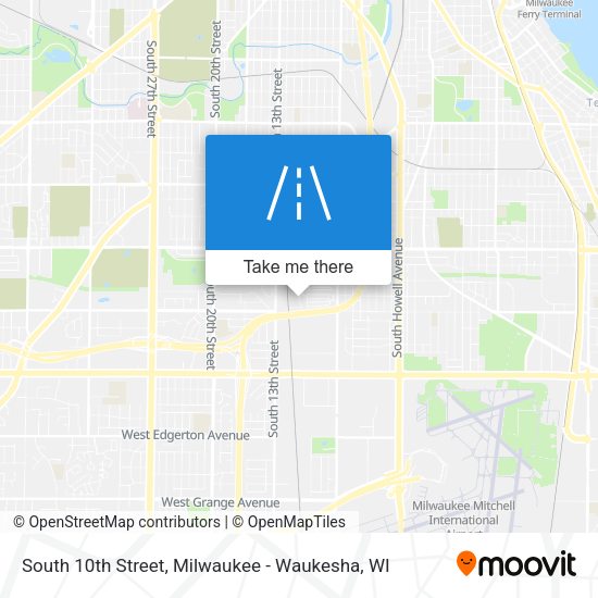 South 10th Street map