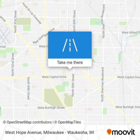 West Hope Avenue map