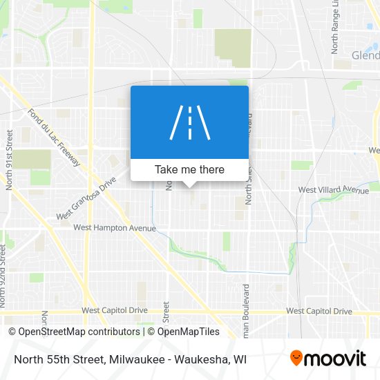 North 55th Street map