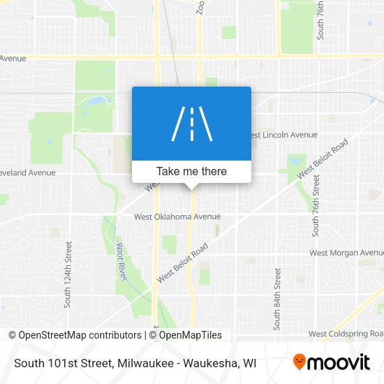 South 101st Street map