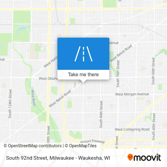 South 92nd Street map