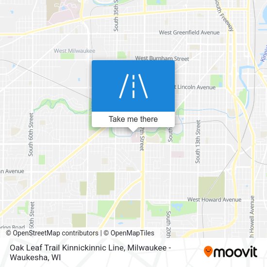 Mapa de Oak Leaf Trail Kinnickinnic Line