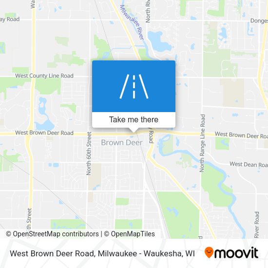 West Brown Deer Road map