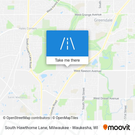 South Hawthorne Lane map