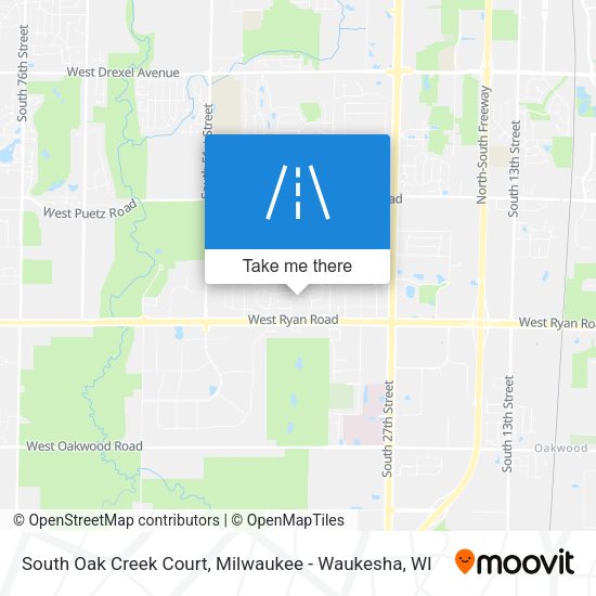 Mapa de South Oak Creek Court