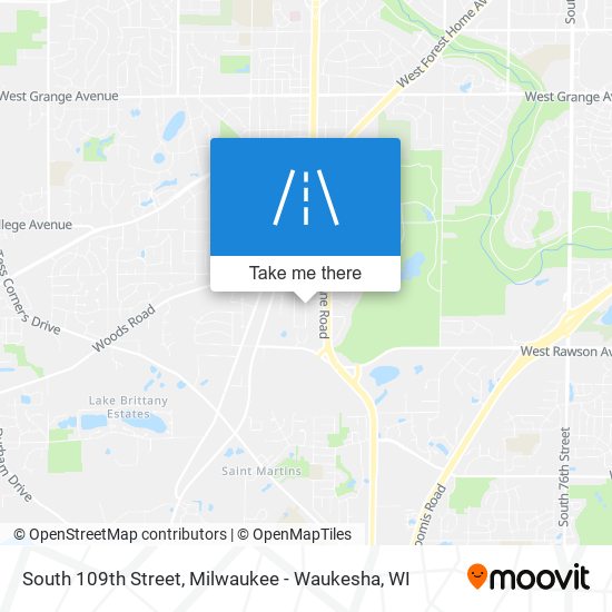 South 109th Street map