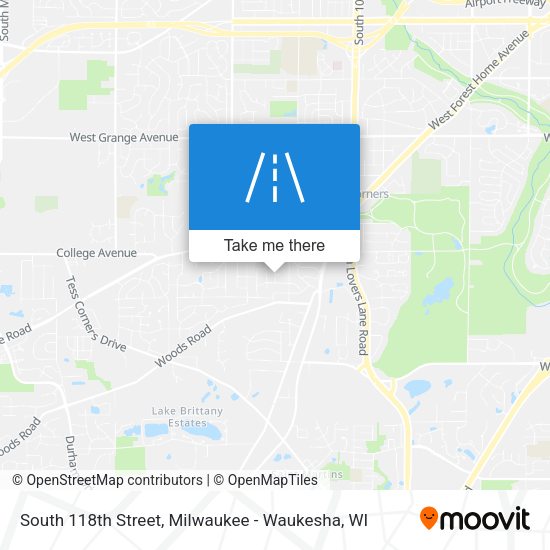 South 118th Street map