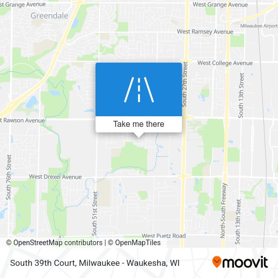 South 39th Court map