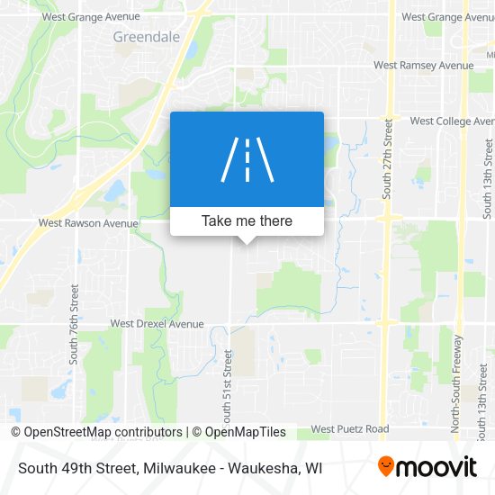 South 49th Street map