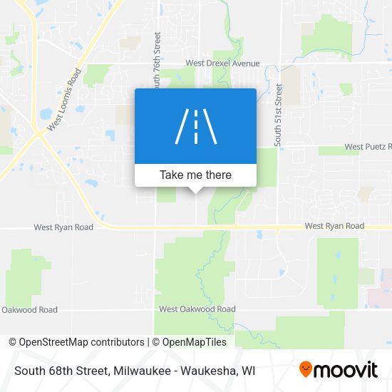 South 68th Street map