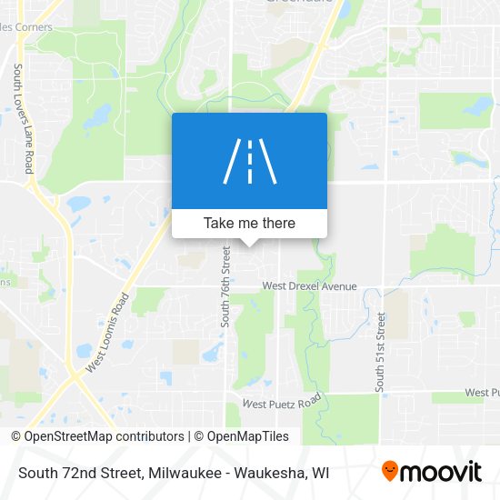 South 72nd Street map